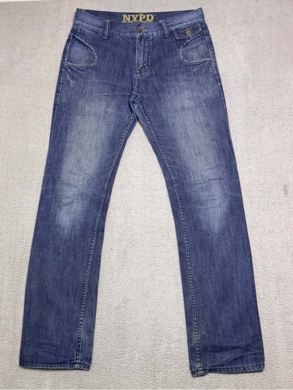 NYPD Jeans Men’s 32x32 Straight Leg Blue Medium Wash Faded Denim Streetwear